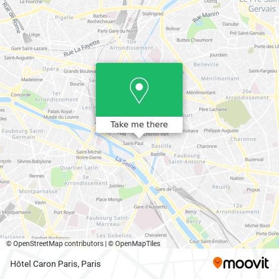 Hôtel Caron Paris map