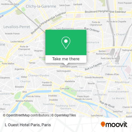 Mapa L Ouest Hotel Paris