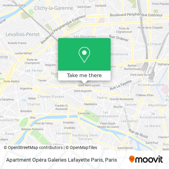 Apartment Opéra Galeries Lafayette Paris map