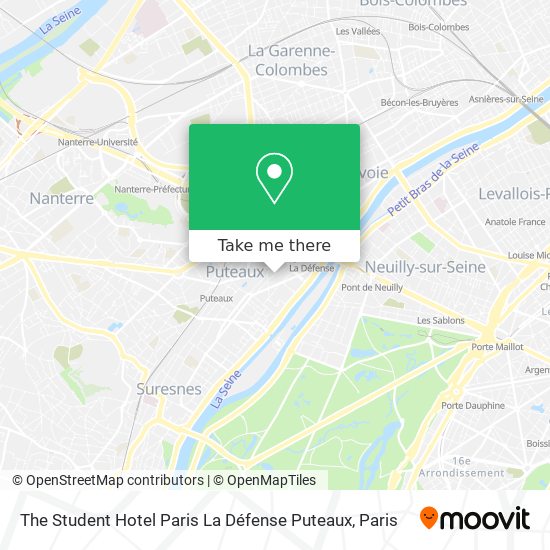 Mapa The Student Hotel Paris La Défense Puteaux