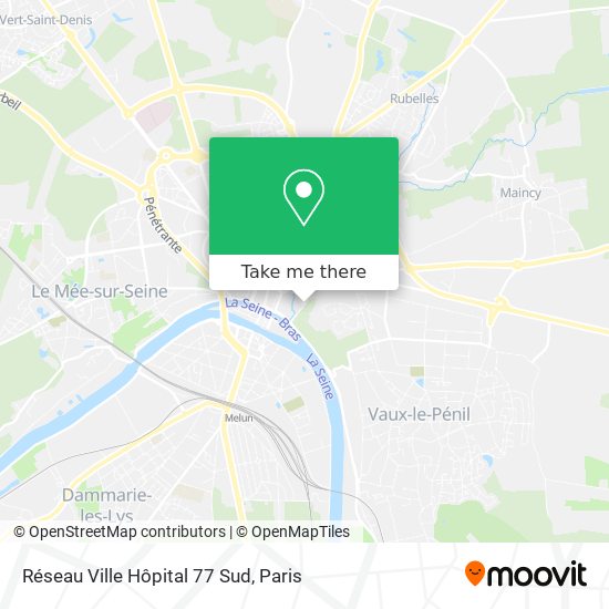 Mapa Réseau Ville Hôpital 77 Sud