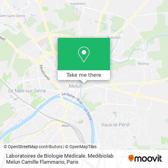 Laboratoires de Biologie Médicale. Medibiolab Melun Camille Flammario map