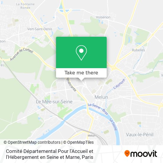 Mapa Comité Départemental Pour l'Accueil et l'Hébergement en Seine et Marne