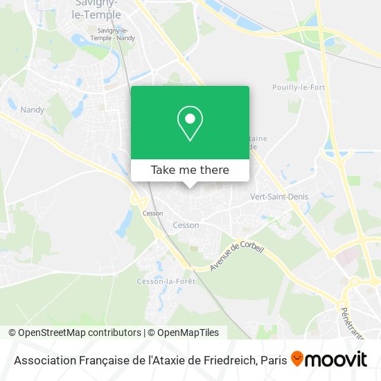 Mapa Association Française de l'Ataxie de Friedreich