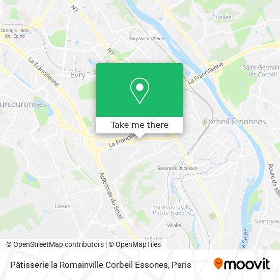 Pâtisserie la Romainville Corbeil Essones map