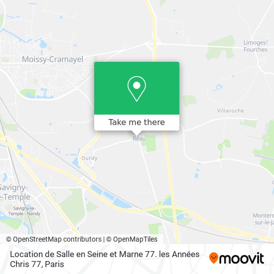 Mapa Location de Salle en Seine et Marne 77. les Années Chris 77