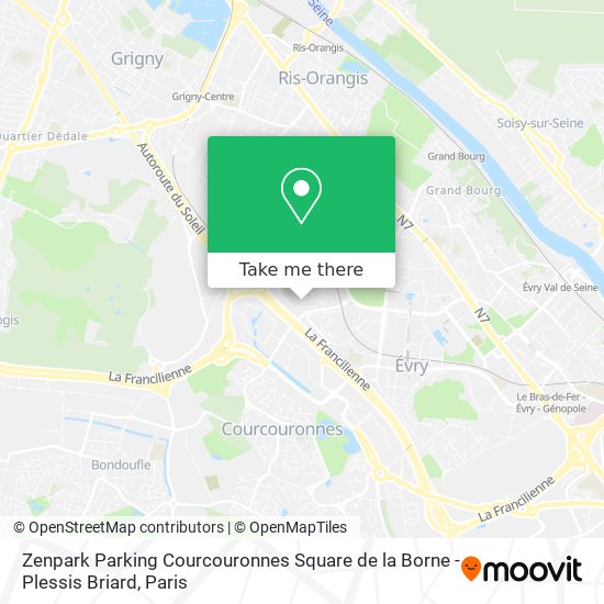 Zenpark Parking Courcouronnes Square de la Borne - Plessis Briard map