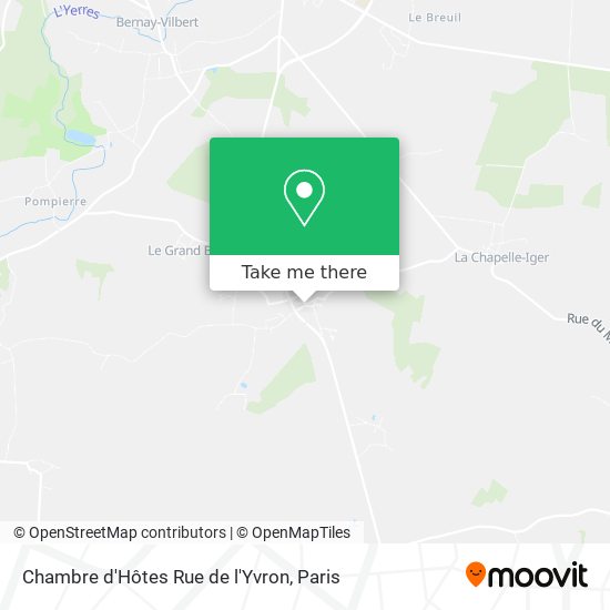 Mapa Chambre d'Hôtes Rue de l'Yvron