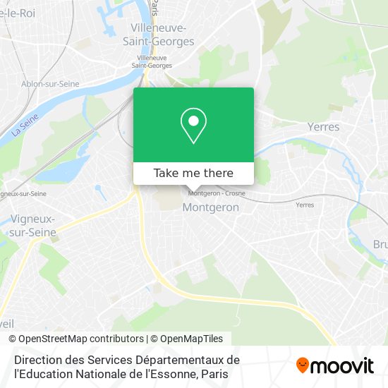 Mapa Direction des Services Départementaux de l'Education Nationale de l'Essonne