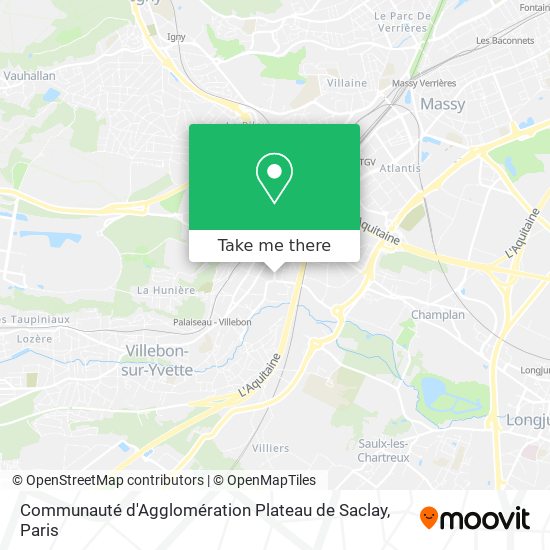 Communauté d'Agglomération Plateau de Saclay map