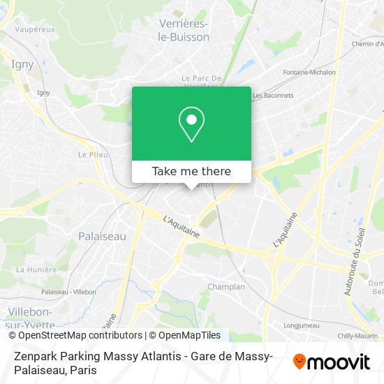 Zenpark Parking Massy Atlantis - Gare de Massy-Palaiseau map