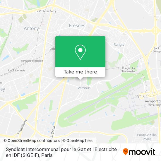 Syndicat Intercommunal pour le Gaz et l'Électricité en IDF (SIGEIF) map