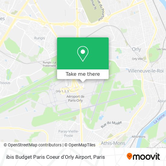 ibis Budget Paris Coeur d'Orly Airport map