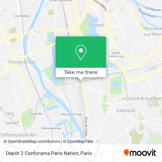 Mapa Dépôt 2 Conforama Paris Nation