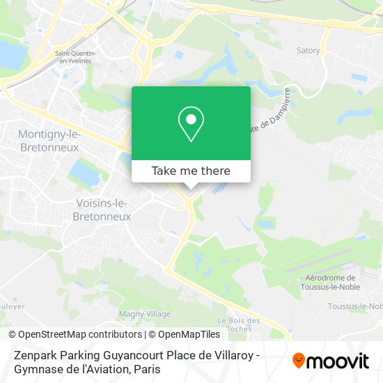Mapa Zenpark Parking Guyancourt Place de Villaroy - Gymnase de l'Aviation