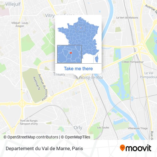 Departement du Val de Marne map