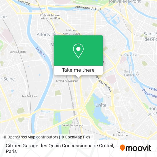 Citroen Garage des Quais Concessionnaire Créteil map