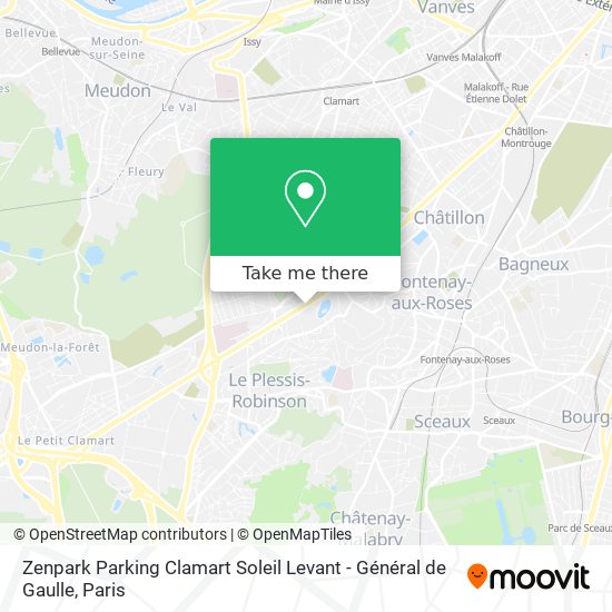 Zenpark Parking Clamart Soleil Levant - Général de Gaulle map