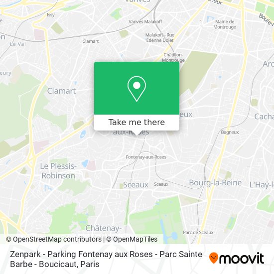 Zenpark - Parking Fontenay aux Roses - Parc Sainte Barbe - Boucicaut map