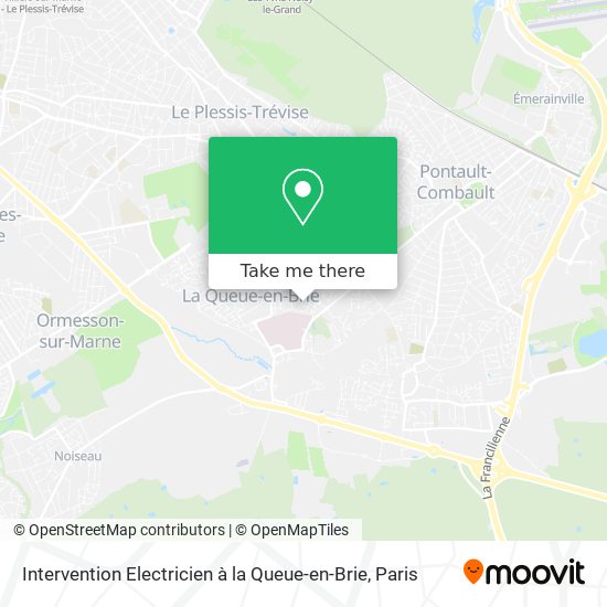 Mapa Intervention Electricien à la Queue-en-Brie