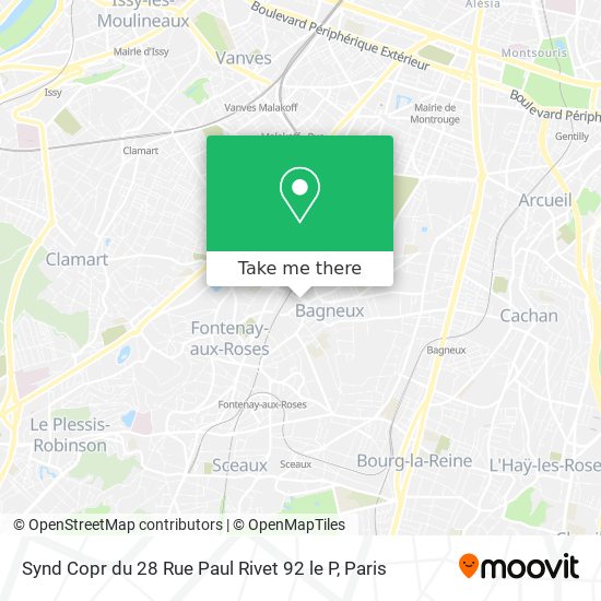 Synd Copr du 28 Rue Paul Rivet 92 le P map