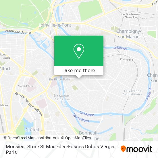Monsieur Store St Maur-des-Fossés Dubos Verger map