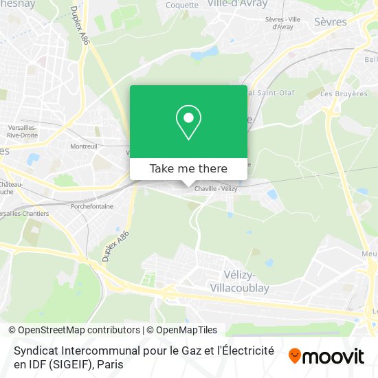 Syndicat Intercommunal pour le Gaz et l'Électricité en IDF (SIGEIF) map