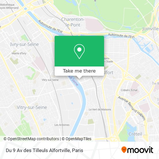 Du 9 Av des Tilleuls Alfortville map