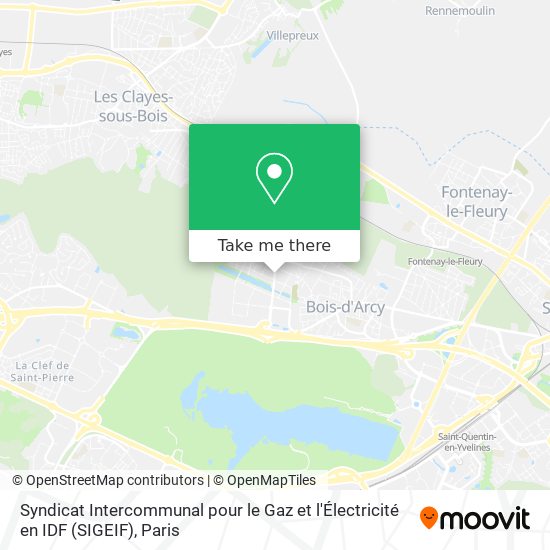 Mapa Syndicat Intercommunal pour le Gaz et l'Électricité en IDF (SIGEIF)