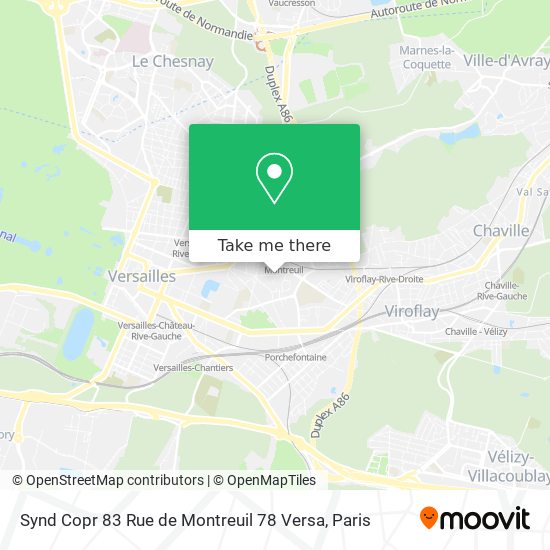 Synd Copr 83 Rue de Montreuil 78 Versa map