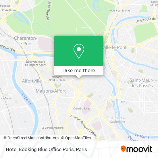 Hotel Booking Blue Office Paris map