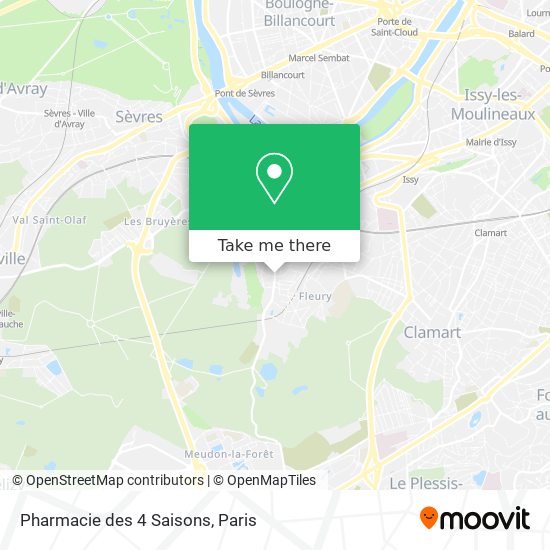 Mapa Pharmacie des 4 Saisons