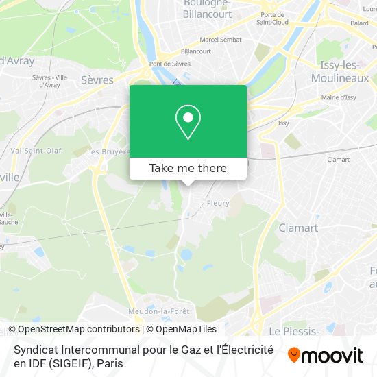 Mapa Syndicat Intercommunal pour le Gaz et l'Électricité en IDF (SIGEIF)
