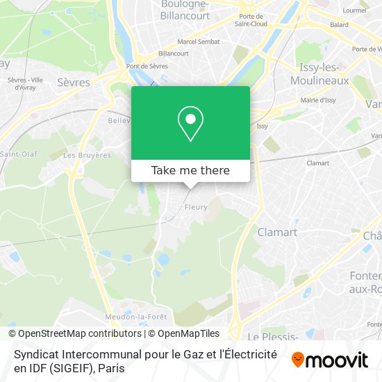 Syndicat Intercommunal pour le Gaz et l'Électricité en IDF (SIGEIF) map