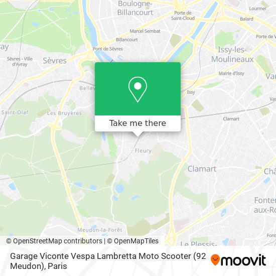 Mapa Garage Viconte Vespa Lambretta Moto Scooter (92 Meudon)