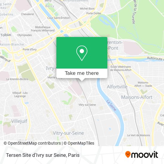 Mapa Tersen Site d'Ivry sur Seine