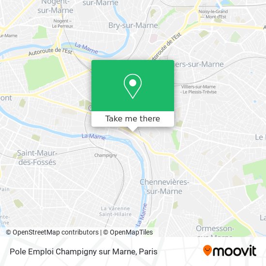 Mapa Pole Emploi Champigny sur Marne