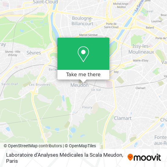 Laboratoire d'Analyses Médicales la Scala Meudon map