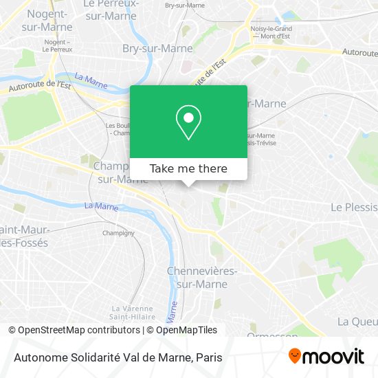 Autonome Solidarité Val de Marne map