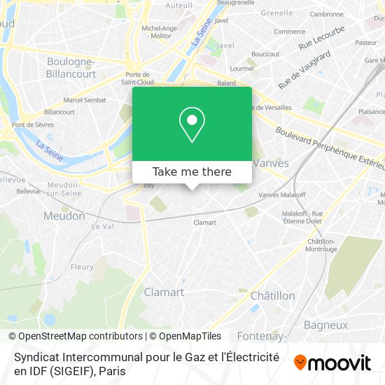 Syndicat Intercommunal pour le Gaz et l'Électricité en IDF (SIGEIF) map