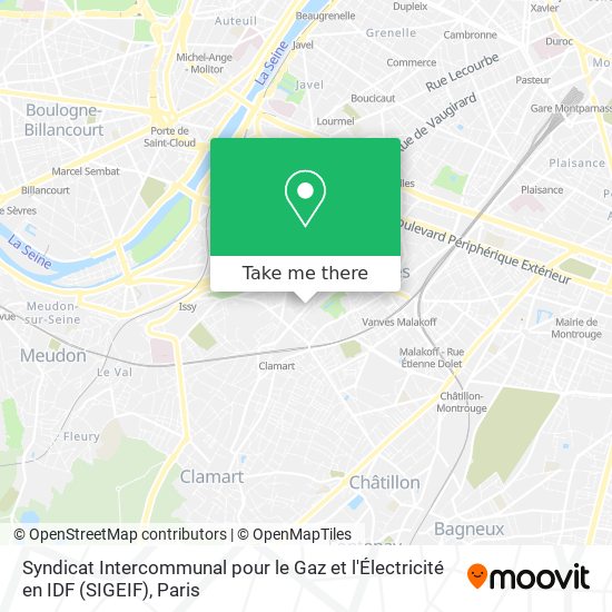 Syndicat Intercommunal pour le Gaz et l'Électricité en IDF (SIGEIF) map