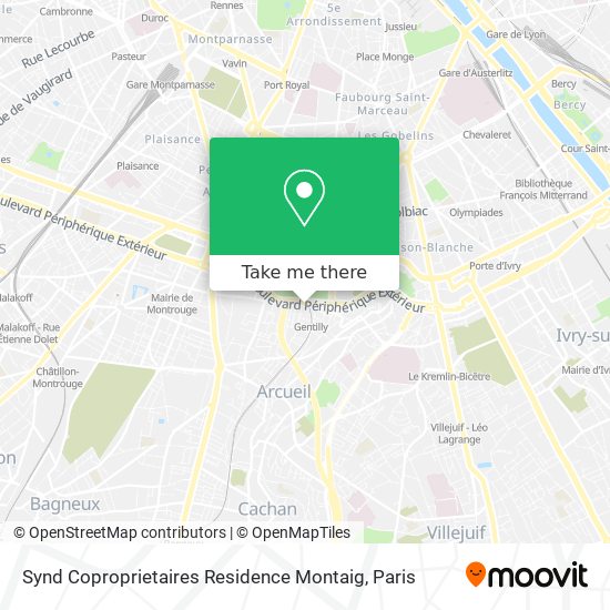 Synd Coproprietaires Residence Montaig map