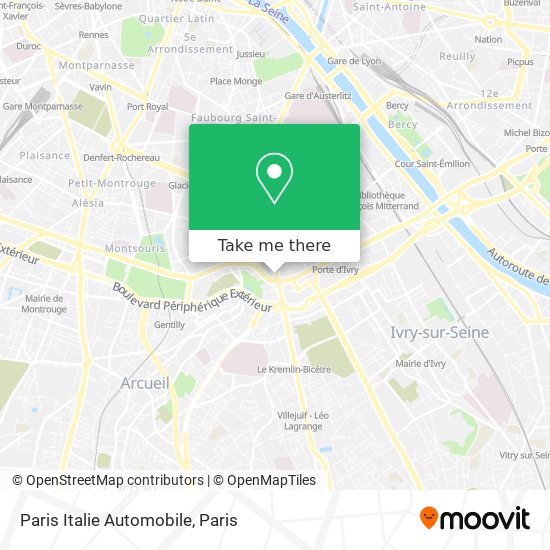 Paris Italie Automobile map