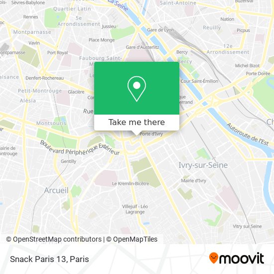 Mapa Snack Paris 13