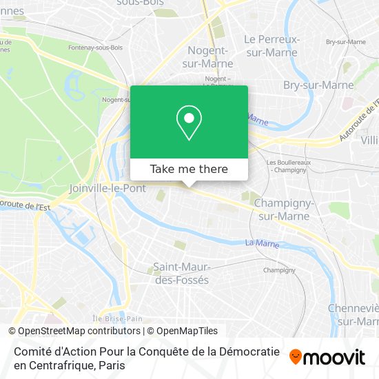 Mapa Comité d'Action Pour la Conquête de la Démocratie en Centrafrique
