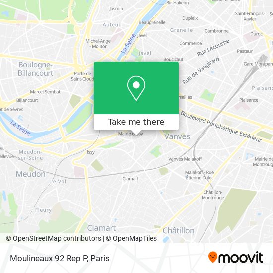 Mapa Moulineaux 92 Rep P