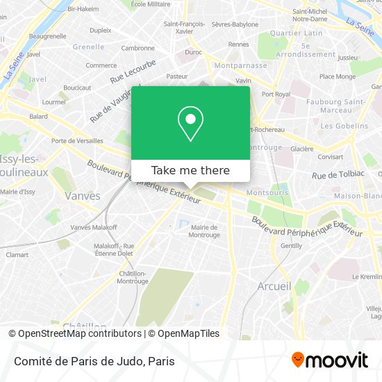 Comité de Paris de Judo map