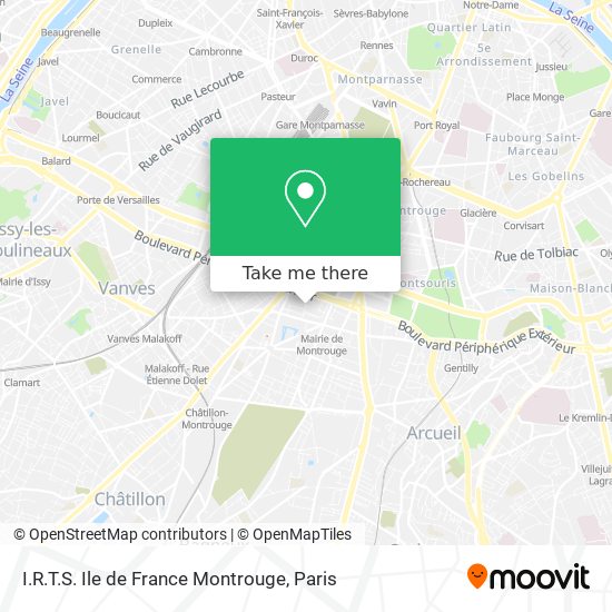 Mapa I.R.T.S. Ile de France Montrouge