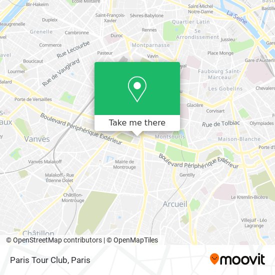 Paris Tour Club map