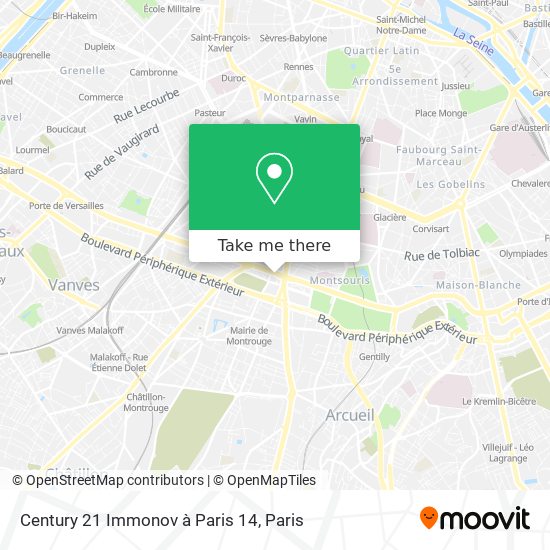 Century 21 Immonov à Paris 14 map